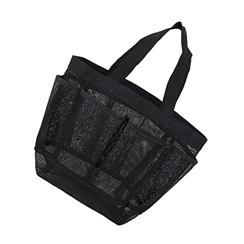 GALPADA 4stücke Multi-Pocket Strandtasche Aus Netzmaterial Leichte Und Funktionale Reisetasche Für Bad Strand Und Urlaub Mit Fächern Für Handtücher Kosmetik Und Mehr Schwarz von GALPADA