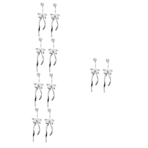 GALPADA 5 Paare Schleife-Ohrringe ribbon earrings winter ohrringe Anlass Ohrringe party ohrringe silve Ohrschmuck Damen Ohrstecker Herbst und Winter Drehschnalle S925 Silbernadel Fräulein von GALPADA