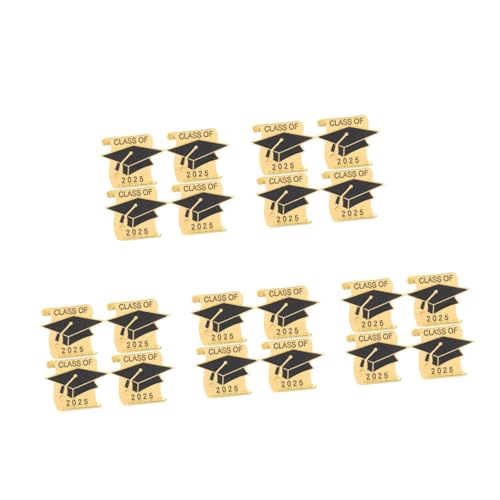 GALPADA 5 Sätze Arzt Hut Brosche Abschlusskappe Brosche Zubehör-abzeichen Banner-brille Geschenkabzeichen Studentenabzeichen Souvenir-abzeichen Abschluss-brosche Zinklegierung 4 Stück * 5 von GALPADA