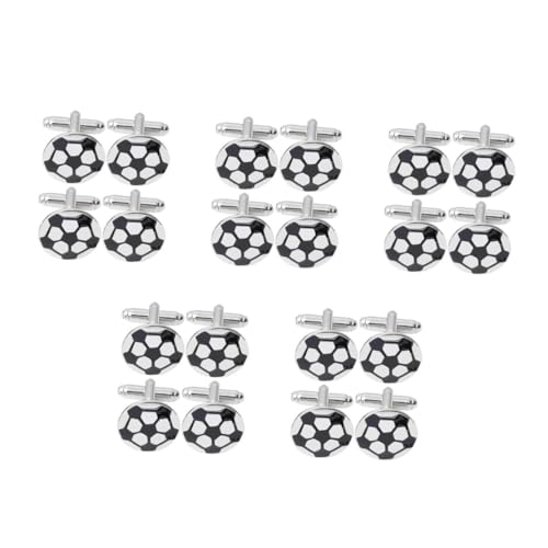 GALPADA 5 Sätze Fußball-manschettenknöpfe Manschettenknöpfe Herren Manschettenknöpfe Kleiden Uhr-anstecknadel Partykostüm Für Herren Manschettenknöpfe Aus Metall Kupfer 4 Stücke * 5 von GALPADA