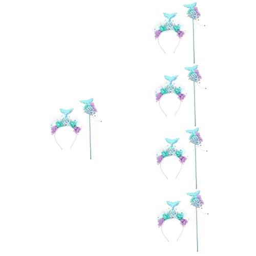 GALPADA 5sätze Mermaid Haarreif Set Mit Zauberstab Funkelnde Meerjungfrau Kostüm Requisiten Für Zubehör Für Karneval Geburtstagsfeiern Und Cosplay Veranstaltungen von GALPADA
