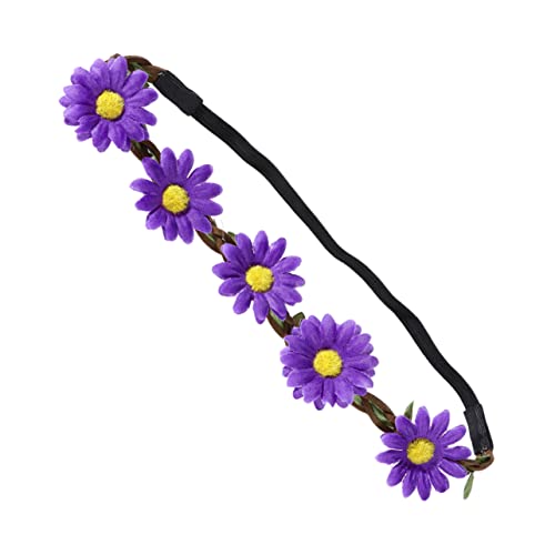 GALPADA 5st Boho Stirnband Gänseblümchenblumenkrone Stirnband Mit Blumengirlande Florales Stirnband Damen-stirnband Sonnenblumenschmuck Haarkranz Violett Die Blumen Zubehör Mädchen von GALPADA