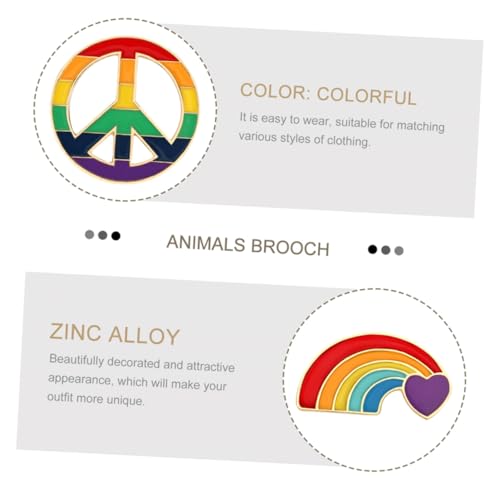 GALPADA 5 Stück Bunte Regenbogen Anstecknadeln Damen Broschen für Kleidung DIY Modeaccessoire Vielseitig für Jacken Taschen Hüte mit Glatten Kanten und Langlebigem Material von GALPADA