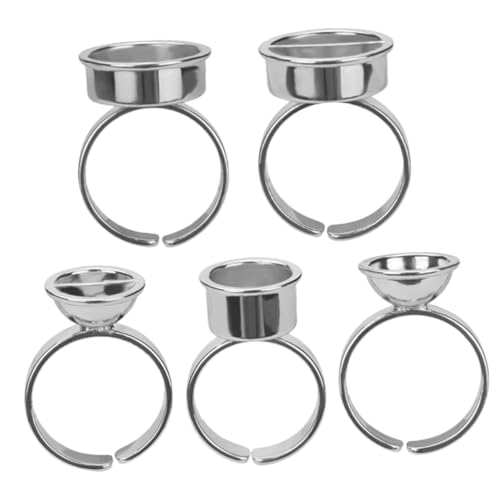 GALPADA 5 Stück Edelstahl Eyelash Glue Holder Wiederverwendbare Pigment Cups Lash Halter Stabil Elastisch Professionell für Make up und Beauty Salon von GALPADA