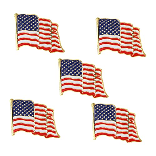 GALPADA 5 Stück Flaggenabzeichen Anstecknadel Mit Flagge Form Brosche Patriotisch Zubehör Hemdnadeln Anstecknadel Zum Tag Der Unabhängigkeit Brustnadelverzierung Rucksack-abzeichen Eisen von GALPADA