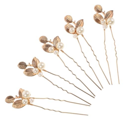 GALPADA 5 Stück Handgefertigte Braut Haarnadeln mit Perlen Vintage Luxuriöse Goldene für Hochzeit Party Brautschmuck und Festliche Anlässe von GALPADA