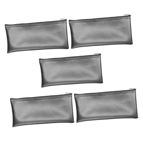 GALPADA 5 Stück PU Leder mit Reißverschluss Multi Funktions Organizer für Drahtlose Mikrofone und Audio Zubehör Stilvolles Design Langlebig und Schützend von GALPADA