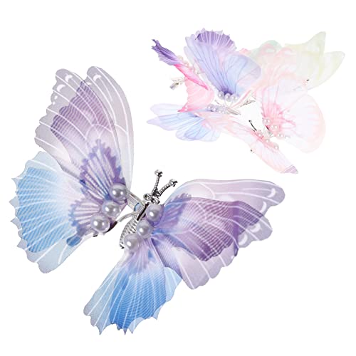 GALPADA 5 Stück Schmetterling Haarclips Kleine Haarschmuck Accessoires für Mädchen Frühlings Haarklammern Blau Rot Gelb Grün Orange und Blau für Beeindruckende Frisuren von GALPADA