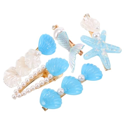 GALPADA 5 Stück Teiliges Muschel Stern-haarspangen Leichte Entenbiss-clips mit Festem Halt für Damen Minimalistisches Haarschmuck Strandpartys und Sommerliches Alltagsstyling von GALPADA