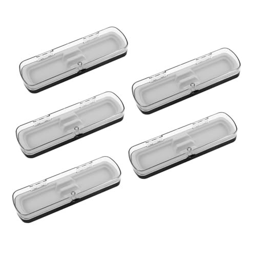 GALPADA 5 Stück Teiliges Transparentes Stifteetui Rechteckige Kunststoff-aufbewahrungsbox mit Doppeltem Fach Praktisches Organizer Büro Schule und Reisen Klare Stifthalterbox für von GALPADA