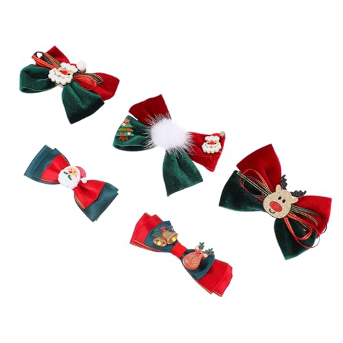 GALPADA 5 Stück Teiliges Weihnachts Haarclip Schleifenform Bunte Haarklammern für Mädchen Festlicher Haarschmuck Weihnachtliche Haarspangen Party Zubehör von GALPADA