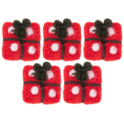 GALPADA 5 Stück Teiliges Weihnachtsdeko Geschenkbox aus Filz Handliche Hängende Christbaumschmuck Anhänger Langlebige Rote DIY Weihnachtsbaum Dekoration für Party und Zuhause GALPADA 5 Stück Teiliges Weihnachtsdeko Geschenkbox aus Filz Handliche Hängende Christbaumschmuck Anhänger Langlebige Rote DIY Weihnachtsbaum Dekoration für Party und Zuhause von GALPADA