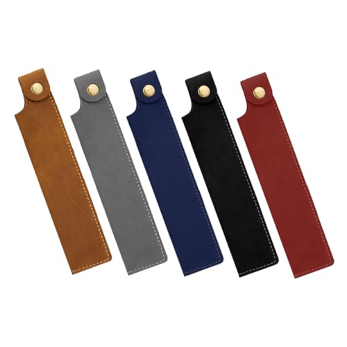 GALPADA 5 Stück Vintage Federmäppchen Journaling Stifthülle Leder Einzelstiftetui Füllfederhalter Golf Tees Tasche Kugelschreiberhülle Arzttaschenschutz Pferdestifthalter von GALPADA