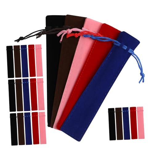 GALPADA 50 Stück Fleece -Stiftbeutel Stifthülle Stifthalter für Studenten Schulstiftbeutel Stiftkofferbeutel farbiges Federmäppchen small Pencil case schlankes Federmäppchen Flanell von GALPADA