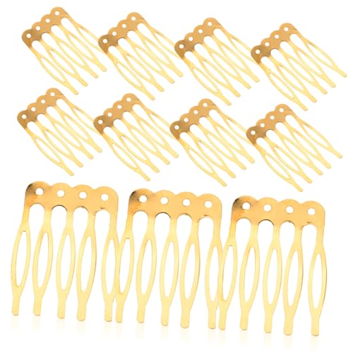 GALPADA 50stücke Diy Haarkämme Mit Fünf Zähnen Einfacher Steckkamm Aus Hochwertigem Material Für Frauen Und Mädchen Goldfarben von GALPADA