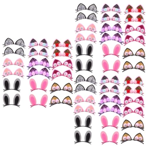 GALPADA 54stücke Teiliges Süße Hasenohren Haarschmuck Für Mädchen Niedliche Katzenohren Haarspangen Zubehör Für Partys Und Besondere Anlässe Langlebig Und Stylisch von GALPADA