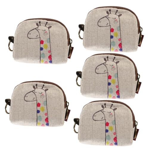 GALPADA 5stücke Kleiner Geldbeutel Giraffenmuster Praktische Aufbewahrung Für Münzen Schlüssel Und Ohrhörer Langlebige Reisetasche Für Damen Und Jungen Mit Reißverschluss Für von GALPADA