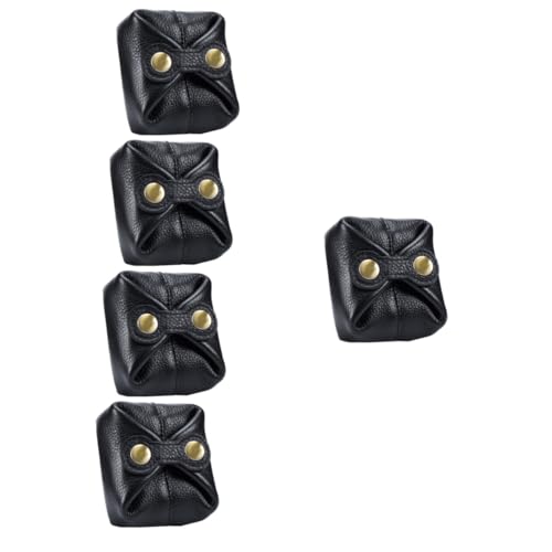 GALPADA 5St Geldbörse aufbewahrungssack Storage Pockets Swallet Make-up-Lippenstift-Etui Make-up-Reise-Organizer-Tasche Kleiner Geldbeutel kleine Brieftasche mit Reißverschluss Leder Black von GALPADA