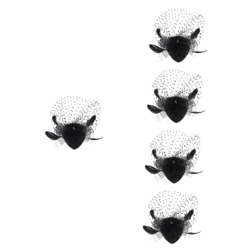 GALPADA 5stücke Braut Fascinator Hut Mit Federn Und Netz Für Hochzeiten Teepartys Und Elegante Anlässe Stilvolles Haaraccessoire Für Damen Mit Schleifen Und Perlendekor von GALPADA