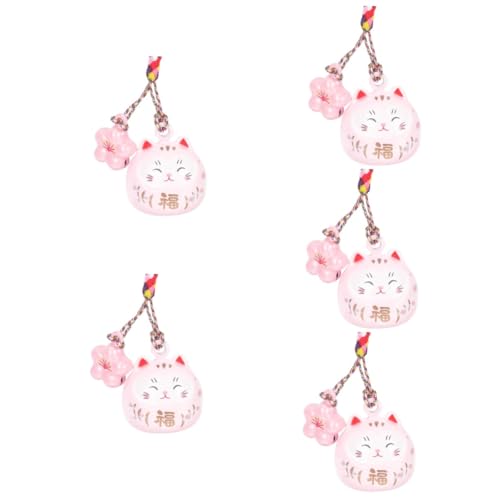 GALPADA 5St Lucky Cat Wassergeräuschglocke glucksbringer schlüsselkette Handy Autozubehör hängender anhänger mit japanischer katze Glückskatzen-Telefonanhänger Auto Rückspiegel Anhänger von GALPADA