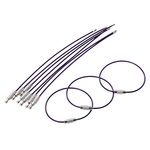 GALPADA 5stücke Schlüsselring Aus Edelstahldrahtkette Schlüsselanhänger Mit Stahldrahtschlaufe Hochleistungsdrahtring Für Gepäckanhänger Schwarz Blau Grün Silber von GALPADA