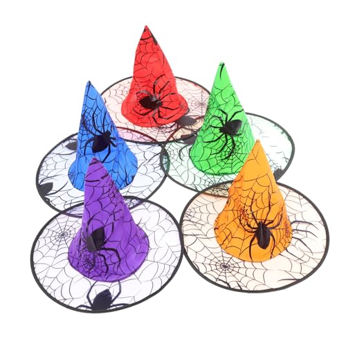 GALPADA 5stücke Halloween Hexenhüte Mit Breiter Krempe Spinnennetz Design Für Kostümpartys Und Rollenspiele Für Festliche Anlässe Und Gruppenfotos von GALPADA