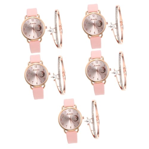 GALPADA 5sätze Stylische Damenarmbanduhr Mit Monddesign Und Passendem Armband Quarzbewegung Leicht Und Verstellbar Für Festliche Anlässe Für GALPADA 5sätze Stylische Damenarmbanduhr Mit Monddesign Und Passendem Armband Quarzbewegung Leicht Und Verstellbar Für Festliche Anlässe Für von GALPADA
