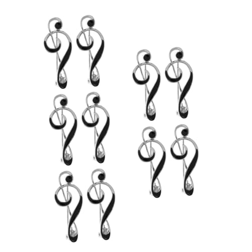 GALPADA 5sets Musiknotenbrosche Für Musiker Pullover-brosche Anzugbrosche Musik Brosche Chornadel Musiknoten-emaille-pin Musikalische Brosche Zinklegierung Silver 2pcs*5 von GALPADA