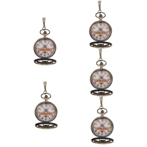 GALPADA 5stücke Vintage Taschenuhr Halskette Mit Bienen-Design Große Quartz-pendeluhr Für Männer Und Frauen Stilvolle Schmuckstück Für Besondere Anlässe Romantisches von GALPADA