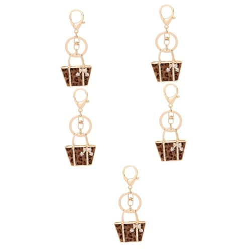 GALPADA 5st Schlüsselanhänger Mit Leopardenmuster Mini-Rucksack-schlüsselanhänger Zubehör Für Schlüsselanhänger Glitzernder Schlüsselanhänger Autozubehör Damen Geldbörse Strasssteine von GALPADA