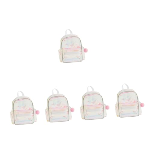 GALPADA 5st Transparenter Rucksack Rucksäcke Rucksack Für Kinder Mini Schultüte Mini-klarsichtbeutel Kleiner Durchsichtiger Rucksack Stadion Rucksack - Tasche Mädchen Weiß PVC von GALPADA