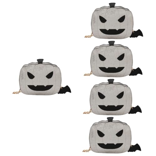 GALPADA 5stücke Damen Umhängetasche Mit Halloween- Tragbare EIN-Schulter-Tasche Im Kürbis-Design Schicke Crossbody-Tasche Für Partys Und Festivals Glitzernde Kettenverzierung Und von GALPADA
