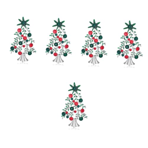 GALPADA 5stücke Weihnachtsbaum Brosche Mit Strass Weihnachtsdeko Für Jacken Rucksäcke Und Schals Hochwertiger Collarpin Für Und von GALPADA