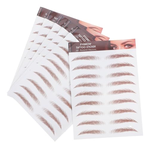 GALPADA 6 Blätter Wasserdichte Augenbrauen Wassertransfer Aufkleber Realistische Temporäre Augenbrauen für Natürlicher Look Braune von GALPADA