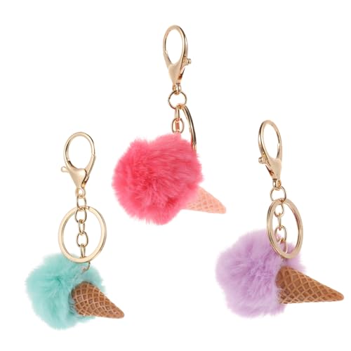 GALPADA 6stücke Plüsch Schlüsselanhänger Eiscreme Mintgrün Wassermelonenrot Und Hellviolett Niedliche Deko Für Taschen Rucksäcke Und Autoschlüssel von GALPADA