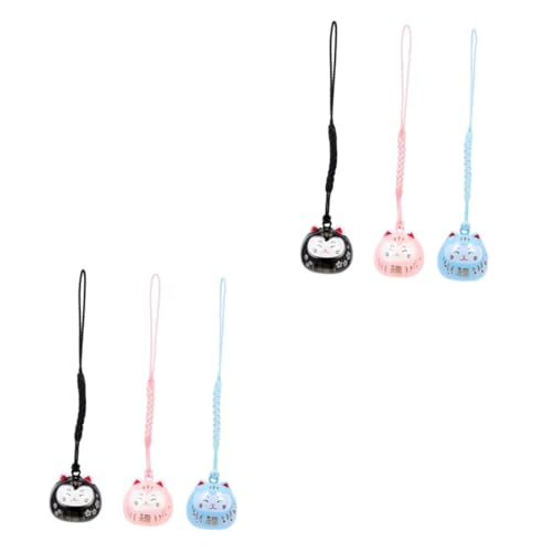 GALPADA 6 STK Glückliche Katze Anhänger Charms anhänger Charm anhänger Glück Schlüsselanhänger Cartoon-Katze-Anhänger Perlen Geldbörsen schöner Schlüsselanhänger Glückskatzenanhänger Stoff von GALPADA