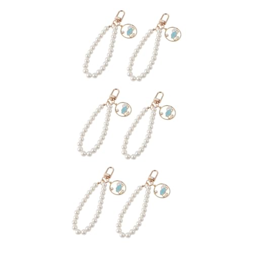 GALPADA 6stücke Kreative Schlüsselanhänger Mit Kuhmotiv Und Simulationsperlen Weiß Als Taschen-Dekoration Als Für Freunde Und Familie von GALPADA