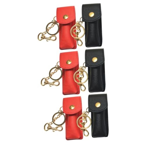 GALPADA 6stücke Schlüsselanhänger Lippenstift- Rot Und Schwarz Praktische Aufbewahrung Für Lippenpflege Und Kosmetik Für Frauen Und Mädchen von GALPADA