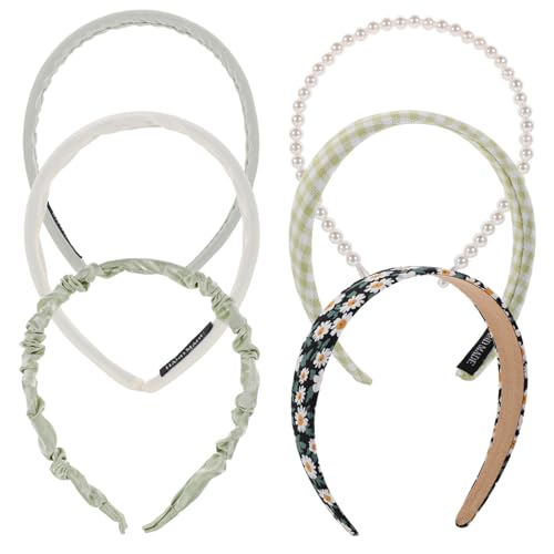 GALPADA 6 Stck Teiliges Damen Haarband Leichtes Bequemes und Design Modisch Einfarbig und Geblümt Vielseitiger Haarschmuck für Party Strand Alltag Geschenkidee von GALPADA
