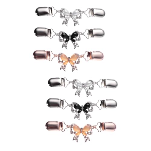 GALPADA 6 Stk Bowknot-Clip- Damenhemden elegant Umhangverschluss Damen Strickjacke schalclip cardigan clip funky Damenblusen dekorative Stifte Pullover-Kettenclip Frauen-Pullover-Clip von GALPADA