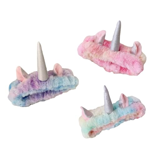 GALPADA 6stücke Einhorn Haarschmuck Kreative Elastische Kopfband Für Make-up Gesichtswäsche Und Spa-anwendungen Fleece von GALPADA