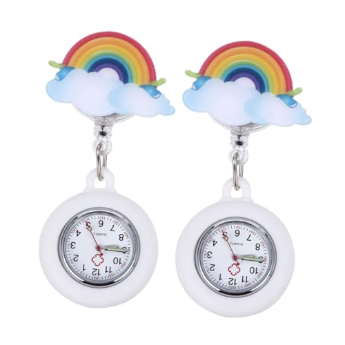 GALPADA 6stücke Tragbare Clip Uhr Für wasserdichte Analog Uhr Mit Leuchtzeigern Und Silikonabdeckung Für Pflegekräfte Und Ärzte Präzise Quarzbewegung Leicht Zu Reinigen von GALPADA