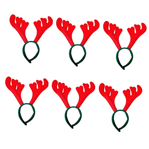 GALPADA 6 Stück Haarbänder Für Damenhaare Winter-Stirnbänder Für Damen Haargummis Für Goldenes Geweih-Stirnband Neujahrs-Stirnband Weihnachts-Haarreifen Weihnachtskostüme von GALPADA