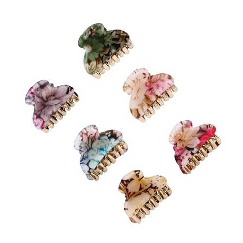 GALPADA 6 Stück Kleine Rutschfeste Acryl Haarklammern für Frauen Starke Haarspangen mit Krallendesign Vielseitig für Dünnes und Dickes Haar Modisches Haarschmuck für Alltag und Styling von GALPADA