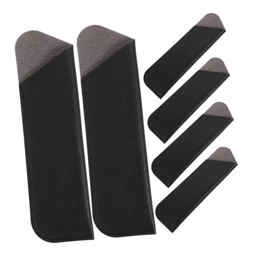 GALPADA 6 Stück PU Leder Stifttasche Kompakte Federmäppchen mit Robustem Schutz Tragbare Schreibgeräthülle für Büro Schule und Alltag Leicht Langlebig Schwarz von GALPADA