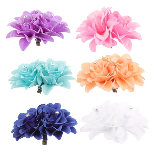 GALPADA 6stücke Teiliges Rosen-haarclips Mit Strass Für Blumen-haarspangen Für Hochzeiten Partys Und Besondere Anlässe Farbvarianten Helllila von GALPADA