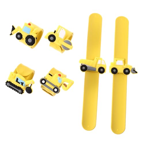 GALPADA 6 Stück Schnapparmbänder Silikon Armbänder Cartoon Baustellen Leichte Praktische Kinderparty Geschenke Einfach Anzulegen für Jungen und Mädchen Geburtstagsfeiern von GALPADA