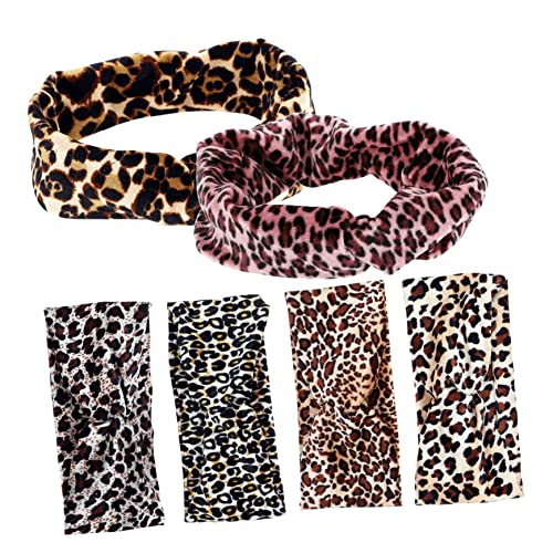 GALPADA 6stücke Leoparden Haarband Sport Stirnbänder Für Damen Workout Schweißbänder Haarbänder Für Damenhaar Schweiß-stirnband Athletik-stirnbänder Yoga-stirnband von GALPADA
