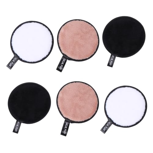 GALPADA 6 Stück Teiliges Doppelseitiger Mikrofaser Abschminkpads Weich Waschbar Makeup Entferner Puderquaste für Damen und Mädchen Wiederverwendbar Gesichtspflege von GALPADA