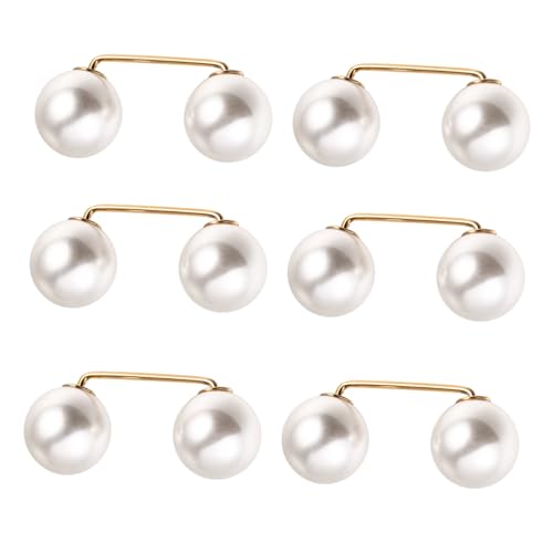 GALPADA 6 Stück Teiliges Faux perlen broschen Anti emptied Kragenfixierung Damen Schmucknadeln für Strickjacken Kleider Schals Vielseitige Lapel dekoration Langlebige Legierung und von GALPADA